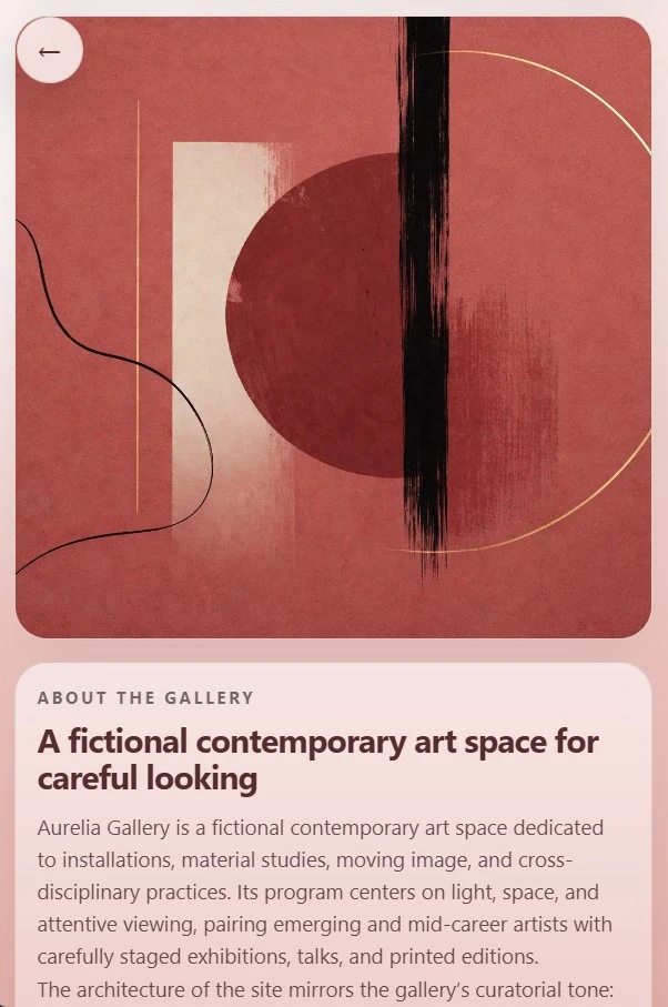 Aurelia Gallery mobile preview